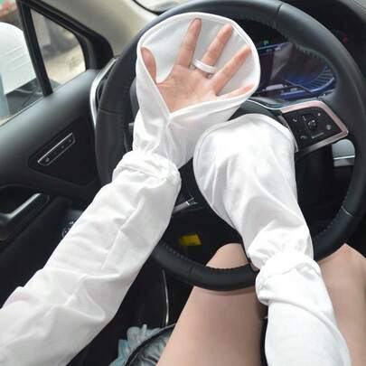 1 par de mangas de brazo y guantes sin dedos transpirables y con protección UV, ajustables para conducir, actividades al aire libre como ciclismo, senderismo, pesca, ir al trabajo