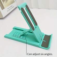1pc Creative Adjustable Foldable Desk Phone/Tablet Stand - Random Color, 6-Angle Adjustable, Compact Pocket Design, Suitable For Home, Office And Travel, Non-Slip Base, Easy To Store - Multicolor - View 6