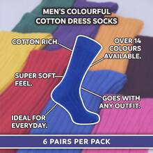 Sock Snob Sock Snob - 6 Pairs Multipack Mens Ribbed Dress Socks | Breathable Crew Cotton Socks - Purple - View 5