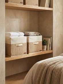 Jute Fabric Bathroom Organizer Basket Decorative Multipurpose Organizer Box - Flat Basket - View 8