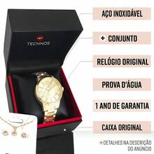 Relógio Feminino Technos Dourado Prova Dágua Top E Garantia - Dourado - Visão 2