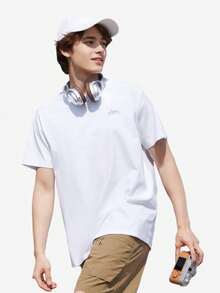 CAMEL CROWN Tricou bărbătesc pentru exterior, mânecă scurtă, primăvară/vară, protecție 3 în 1, maieu subțire din bumbac, stil american, cu mânecă jumătate - Pietrul alb - Vizualizare 6