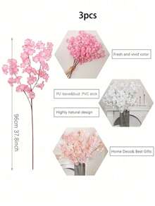 1/3 Piece Artificial Cherry Blossom Branch - Suitable For Tall Vase Decor - Fake Flowers For Wedding Party Home Decoration - Pink - View 6
