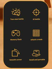 1 pieza Juguete interactivo multifuncional con pantalla táctil inteligente de Tres en Raya, entrenamiento de memoria, desafío, rompecabezas, regalo de cumpleaños, patrón aleatorio, color aleatorio, empaque aleatorio (Baterías no incluidas) - Multicolor - Ver 3