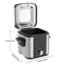 CACHOO 1.5L Electric Deep Fryer With Temp Control, Removable Lid With Odor Filter And Viewing Window, Immersion Frying Basket With Heat-Insulated Foldable Handle - Stainless Steel, Non-Stick, Easy Clean - View 2
