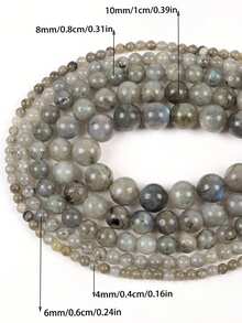 1 bó hạt tròn tự nhiên, đường kính 4, 6, 8, 10mm, dùng làm hạt trang sức, hạt đá năng lượng chữa bệnh, vòng tay tự làm. - Nhiều màu - Xem 7