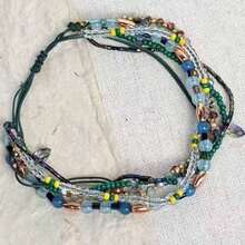 Bohemian Style Natural Stone Bracelet, Handmade Adjustable Bracelet, Exquisite Seed Bead Woven Bracelet, Women's Beach Holiday Travel Accessory - Multicolor - View 1