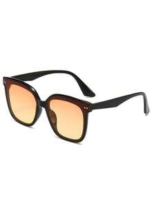 1副男士时尚大框复古方形眼镜，个性化通勤百搭商务休闲时尚配饰 - 彩色 - 查看 10