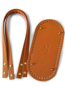 No-Sew PU Leather Crochet Bag Making Kit, Includes Oval Base Shaper, Replaceable Strap Handles, And 8 Snap-In Rivets, Suitable For Handmade Tote Bag, Handbag DIY, Pre-Drilled Holes For Easy Assembly, PU Leather Accessories, DIY Wallet Making - A - View 18