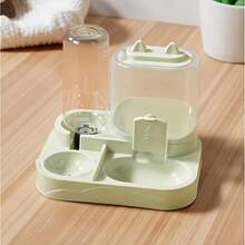 Alimentador y bebedero automático 2 en 1 de gran capacidad para gatos, diseño transparente con separación de seco y húmedo, dispensador de comida y agua para mascotas sin batería, portátil para viajes, ideal para gatos y perros de interior - Talla única - Ver 14