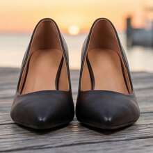Geeyea Women's Shoes, Women's High Heels, Women's Chunky Pointed-Toe High Heels, Can Be Paired With Skirts And Pants, Uniforms, And Can Be Worn All Year Round. Local Warehouse Shipping. - 黑色 - 查看 3