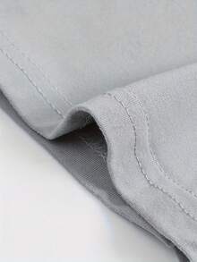 Camiseta de ajuste regular con estampado de gatito pintado a mano para hombres DXAO - Gris - Ver 3