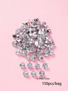 150pcs/Set Plastic Throwing Confetti, Modern Rhinestone Shaped Throwing Decoration For Party, Back To School Valentine Day - View 2