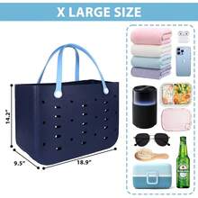 Rubber Beach Bag Men & Women,-Resistant Travel Tote Bag Beach Boat Pool - All Black - View 5