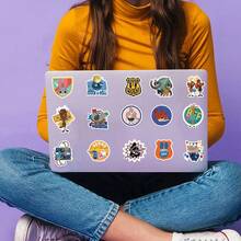 Monogram 50PCS Disney Officially Licensed Zootopia2 Cute Cartoon Q Version Stickers Waterproof Sunscreen for Cups Skateboards Books Computers Cell Phone Cases Party Supplies Gifts for Best Friends with Characters Judith Hopps Nick Wilde Flash Sloth Benjamin Clawhauser - 彩色 - 查看 4