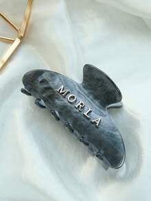 Takeoak 1pc Personalized Customized Name Marble Hair Clip, Strong Grip, Rhinestone Embellished Shiny Finish, Handmade Assembly, Tortoiseshell Color, Women & Girls Hair Clip - Multicolor - View 13