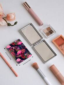 1PC Pastoral British Style Floral Series Makeup Mirror, Foldable, Lightweight, Ultra-Thin, Convenient, Durable PU Leather, Suitable For Various Occasions, Travel, Parties, Work, School, Suitable For All Ages, Universal - Multicolor - View 5