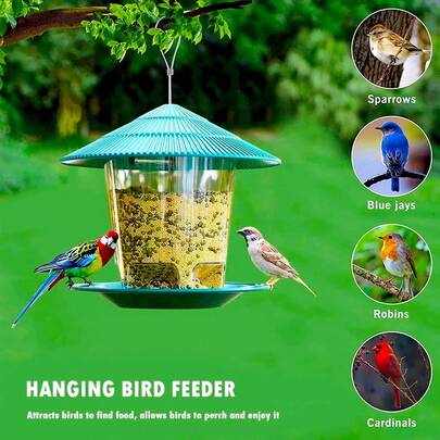 New Minimalist Outdoor Garden Hanging Bird Feeder - 3D Automatic Hummingbird Feeder (Suitable For Wild Birds)