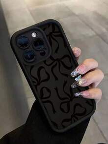 蝴蝶结极简雕花手机壳，兼容 16/15/XR/16 Pro Max/7P/8P/P12 Pro Max/P13 Pro Max/P14 Pro Max/P13/P14/P11/P12/P14/17 Air，可爱时尚加厚保护壳，适用于 XS/S/XS Max/7/8 GES2 - 彩色 - 查看 1