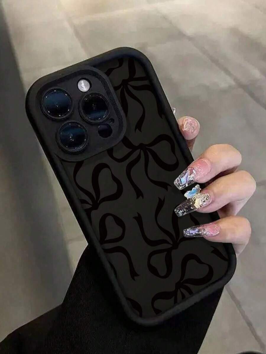 蝴蝶结极简雕花手机壳，兼容 16/15/XR/16 Pro Max/7P/8P/P12 Pro Max/P13 Pro Max/P14 Pro Max/P13/P14/P11/P12/P14/17 Air，可爱时尚加厚保护壳，适用于 XS/S/XS Max/7/8 GES2 - 彩色 - 查看 1