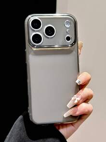 Minimalist Clear Glossy Camera Protection Phone Case Compatible With IPhone 17 ProMax 17Pro 17 Air 16 ProMax 15 14 13 Pro Max Matte Transparent Back Cover - Transparent Black - View 4