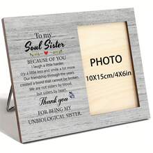1 pieza Marco de fotos de madera para regalo de amistad de mujeres, para mejores amigas, compañeras de trabajo, hermanas del alma, plano 2D - A - Ver 3