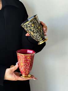 1个法式奢华曼陀罗花卉镀金陶瓷马克杯，适合居家、办公使用，可作咖啡杯，亦可作为优雅的乔迁、婚礼或礼品。 - 彩色 - 查看 10