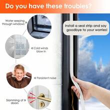 D-Type Weather Stripping - Door & Window Seal - Strong Adhesive Backing - Soundproofing & Weatherproof - 10 Meters (9 X 7.5 ) - White - View 5