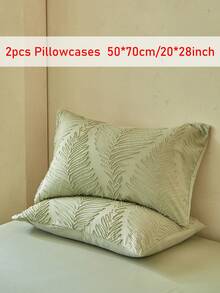 2pcs Bohemian Green Leaf Pattern Tufted Pillow Covers, Vintage Farmhouse Style Polyester Decorative Throw Pillow Covers For All Seasons, Living Room Decor, Machine Washable, Durable, No Filling Included - Green - View 15