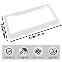 Stainless Steel Tropical Flower And Leaf License Plate Frame - Hawaiian Floral Design, Front And Rear License Plate Holder, Includes Screws, 30.99X16.0 Cm, Feminine Decor, License Plate Frame, Outdoor Decoration, Decorative Car Additions - A - View 2