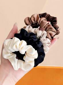 6/1pc Satin Scrunchie, High Elasticity No Damage To Hair, Basic Vintage Sweet Hair Accessory - Suitable For Women And Girls, Daily Wear, Dating, Vacation, School - Multicolor - View 7