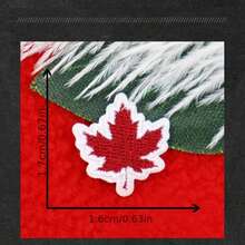 Pack Of 10 Mini Red Maple Leaf Fabric Patches Embroidered Fabric Patches Cloth Stickers Self-Adhesive Fabric Patches Leaf Fabric Patches Suitable For Decorating Jackets, Tops, Trousers, Clothing, Backpacks, Hats, Etc. DIY Decorative Fabric Patches - 10 Maple Leaves - View 3