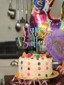Bamboo Birthday Cake Decorations, Glitter Decor, No Power Needed, Suitable For All Ages, Universal Holiday Party Supplies, No Feathers - Multicolor - View 3