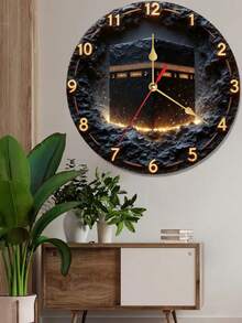1 Pc 10 Inch/12 Inch Wooden Round Wall Clock, Perfect For Home, Bedroom, Living Room, Etc., Bedroom Wall Clock | Moonlight Theme Decoration | Durable Wall Clock, Living Room Wall Clock - Multicolor - View 6