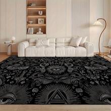 Gothic-Style Floor Mat - Suitable For Use On Floors, Featuring Crow, Eye, And Floral Patterns - Large Carpet For Living Room, Bedroom, And Bathroom - Thick And Soft, Ideal For Halloween And Christmas Home Decor - Indoor Floor Mat, Bathroom Rug, Mysterious Design, Thick Plush Texture, Seasonal Decoration, Perfect Choice For Thanksgiving - 1PC - 查看 3