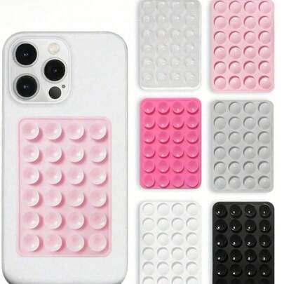 1pc Double-Sided Silicone Suction Cup Phone Case Stand, Suction Cup Phone Holder, Octobuddy Sticky Phone Stand, Sticky Phone Holder, Suitable For Women's Phones, Mini Wallets, Card Holders