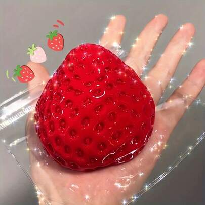 Cute Strawberry Squeeze Toy, Upgraded Fruit Slow Rebound Toy, Japanese Cute Sticky Pressure Relief Toy, Transparent Stress Relief Toy, Super Thick Soft Rebound Texture, Pleasurable Sensory Relief, Can Relieve Anxiety And Improve Attention, Adult Stress Relief Sensory Toy, Perfect Gift - Birthday Gift - Holiday Gift - Christmas Gift - Halloween Gift