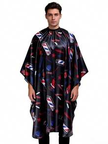 Áo choàng cắt tóc họa tiết da báo có thể điều chỉnh, phụ kiện làm tóc chuyên nghiệp dành cho thợ cắt tóc. - Nhiều màu - Xem 8