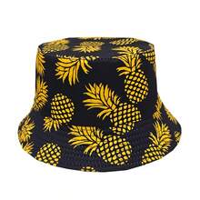Fashionable Pineapple Print Reversible Bucket Hat, Unisex Y2K Style - Pineapple - View 17