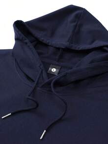 Men's Sweatshirt And Jogger Pants Set With Futuristic Letter And Christmas Tree Print, Casual Outfit Set With Pockets And Drawstring Waist, Suitable Gift For Husband Or Boyfriend - Navy Blue - View 2