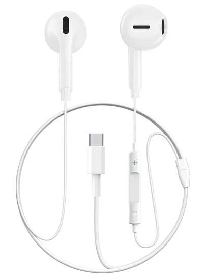 FCV 1Pack USB C Headphones For IPhone 17/16/15 Pro Max Plus Type C Earphones With Microphone & Remote Earbuds For IPhone 17/16/15 Pro, Galaxy S23/S22/S21/S20/Ultra Note 10/20 Earphones With 120cm Cord
