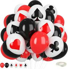 Globos de coche de carrera, 12 pulgadas, rojo, amarillo, negro, suministros para fiesta de coche, banderas a cuadros, globos de látex impresos para fanáticos de las carreras, fiestas de cumpleaños, - Póker - Ver 2