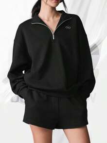 Accolade 1/4 Zip Pullover - 黑色 - 查看 1