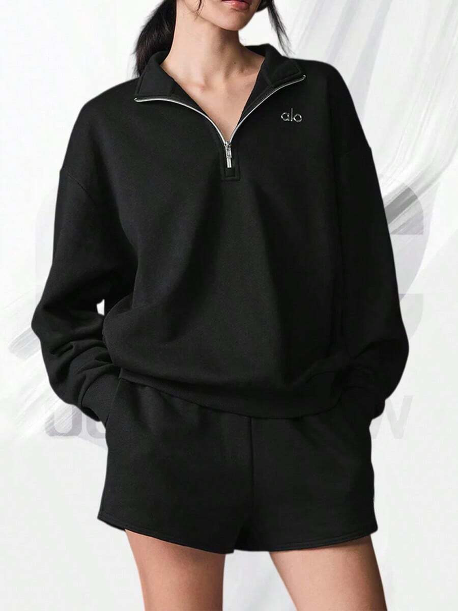 Accolade 1/4 Zip Pullover - 黑色 - 查看 1