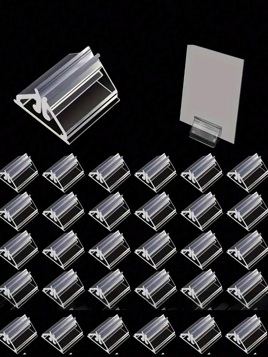 透明亚克力卡片展示架 - 高清晰度、耐用、轻便，适用于家庭/办公室/活动照片及信息展示，稳固的卡片支架，简约设计，轻质材料 - 透明 - 查看 1