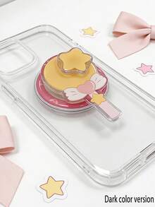 1 pieza Soporte magnético de varita mágica/varita de hada giratoria y linda para niña, soporte ajustable y magnético fuerte, adecuado para iPhone y teléfonos Android, regalo de cumpleaños, soporte de teléfono de empuje-tracción para familiares y amigos - Multicolor - Ver 4