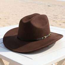 1. 女士西部牛仔帽，男士帽子，西部牛仔帽，波西米亚风格皮革纽扣牛仔帽，适合日常休闲旅行、西部牛仔派对、节日庆典、万圣节派对等。 - 牛仔禮帽 - 查看 10