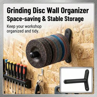 Heavy-Duty Metal Grinding Wheel Organizer Rack, Suitable For Workshop Tool Storage, Durable Display Shelf