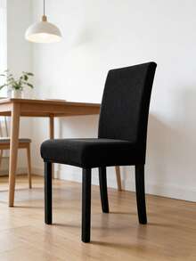 1pc/4pcs Corn Pattern Plaid L Size Chair Cover, Full Coverage Thickened Elastic Chair Cover, Suitable For All Seasons, Stain-Resistant And Cat-Scratch Resistant, Protective Chair Cover For Hotels, Restaurants And Offices - Black - View 4