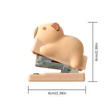 1Pc Premium Mini Capybara Stapler, Animal Stapler With Metal Mechanism, Ideal For Everyday Office & School Use, Perfect For Stapling Homework, Reports, Letters, Great For Home, Classroom, Dorm, Sturdy Plastic Body Resists Wear, Smooth Stapling Without Jamming, Compact & Lightweight For Easy Carrying, Compatible With Standard Staples, Must-Have Tool For A Clutter-Free & Organized Desk - Single Piece - View 5
